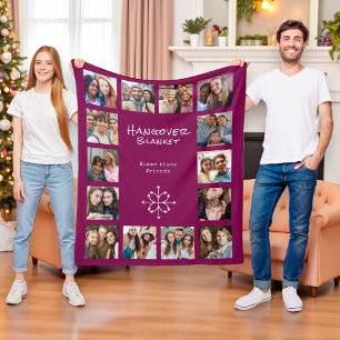 Funny Friendship Hangover Design photo collage Fleece Blanket