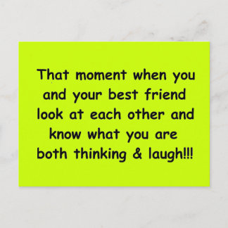 FUNNY FRIENDSHIP MOMENTS BEST FRIEND LOOK EACH OTH POSTCARD