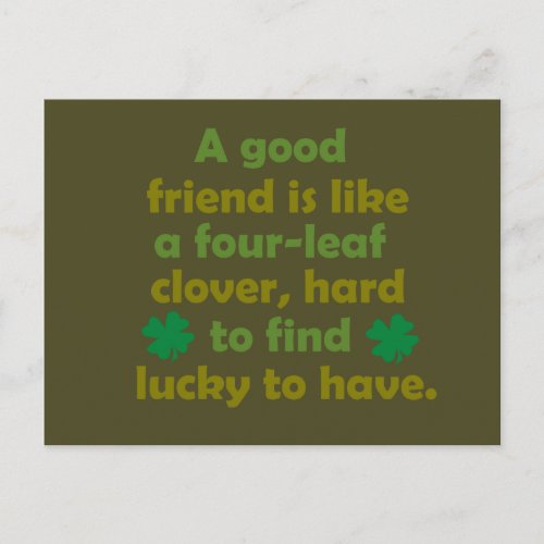 Funny friendship quote postcard