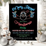 Funny Friendsmas Christmas Litmas Neon Sign Invitation<br><div class="desc">Merry Litmas! Calling all friends, co-works, neighbors or office staff, let's celebrate a Friendsmas Christmas with this Funny Neon Santa with maritinis. Neon colored bars on the back. Great for a Holiday Christmas cocktail party! To make more changes go to Personalize this template. On the bottom you’ll see “Want to...</div>