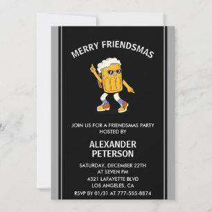 Funny Friendsmas invitations Beer