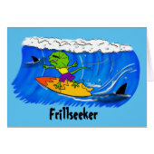 Funny frilled neck lizard surfing. (Front Horizontal)