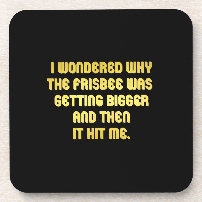 Funny Frisbee Joke Beverage Coaster (Front)