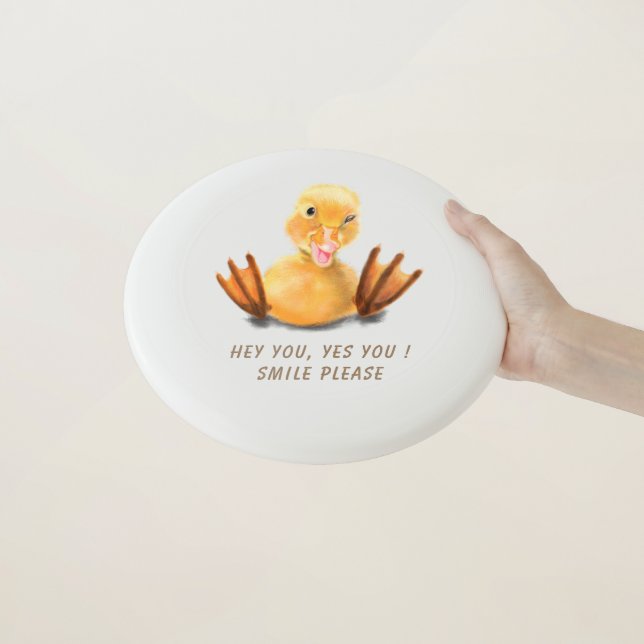 Funny Frisbee with Happy Yellow Duck - Smile (In Hand)