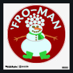 Funny 'Fro Snowman Christmas Wall Decal<br><div class="desc">This funny Christmas snowman has an afro made of snowballs. That's why he's called the 'Fro-man. Also available on T-Shirts,  buttons and other items.</div>