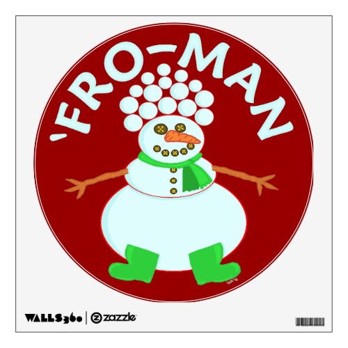 Funny Fro Snowman Christmas Wall Decal