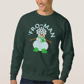 Funny Fro Afro Snowman Ugly Christmas Sweater