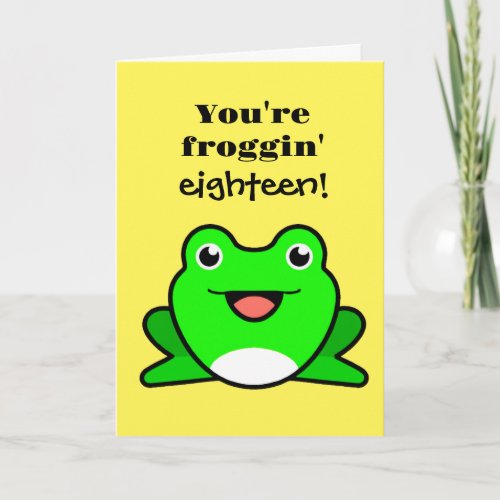 Funny Frog 18th  Birthday Card
