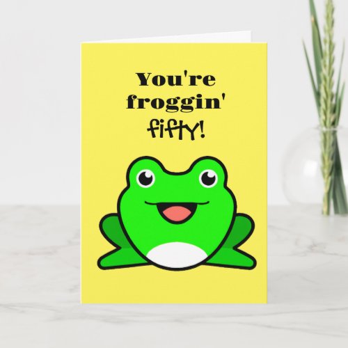 Funny Frog 50th Birthday Card