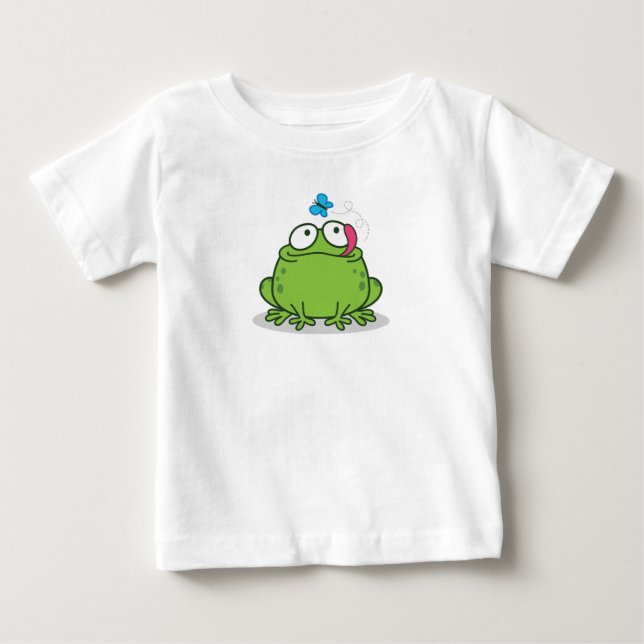 Funny frog and butterfly design baby T-Shirt (Front)