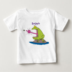 Funny frog and fly cartoon baby T-Shirt
