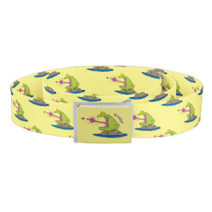 Funny frog and fly cartoon belt
