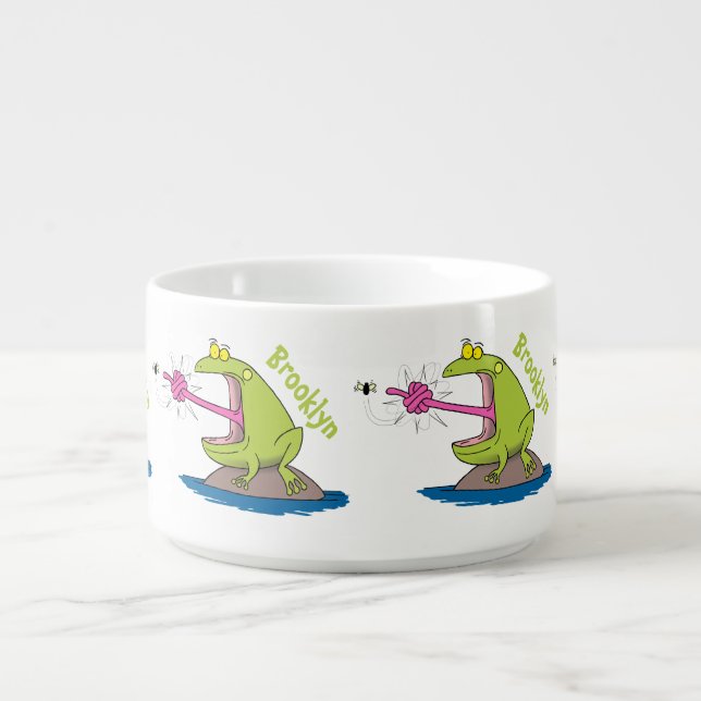 Funny frog and fly cartoon bowl (Center)