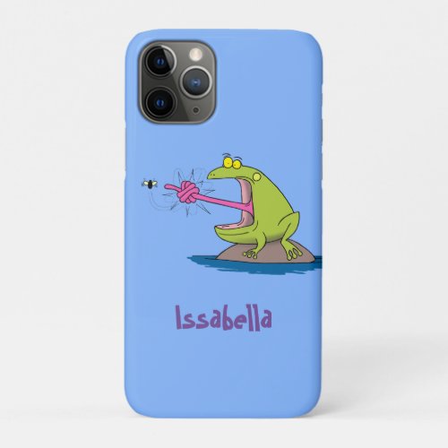 Funny frog and fly cartoon iPhone 11 pro case