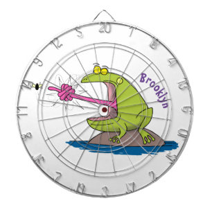Funny frog and fly cartoon dart board