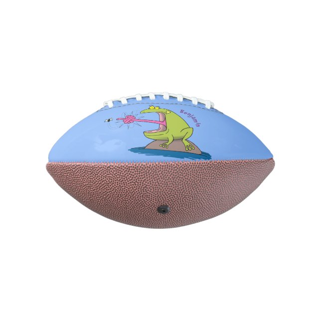 Funny frog and fly cartoon football (Rotated 270)