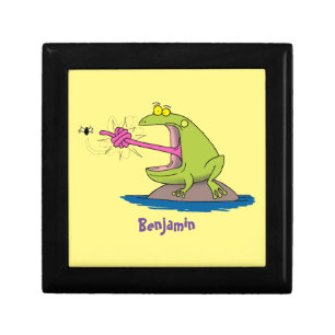 Funny frog and fly cartoon gift box
