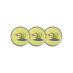 Funny frog and fly cartoon golf ball marker
