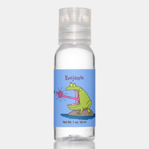 Funny frog and fly cartoon hand sanitizer