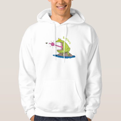 Funny frog and fly cartoon hoodie