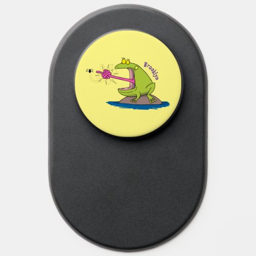 Funny frog and fly cartoon PopSocket