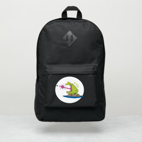 Funny frog and fly cartoon port authority backpack