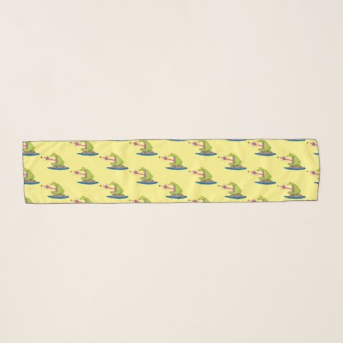 Funny frog and fly cartoon scarf