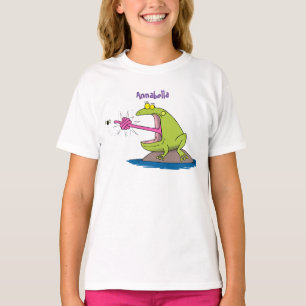 Funny frog and fly cartoon T-Shirt