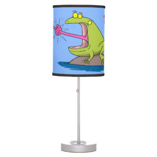 Funny frog and fly cartoon table lamp