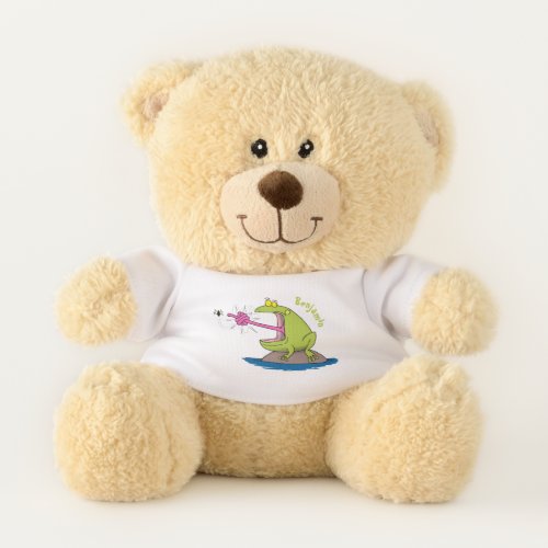 Funny frog and fly cartoon teddy bear