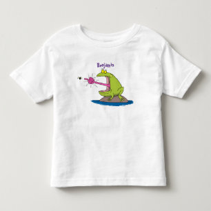 Funny frog and fly cartoon toddler t-shirt