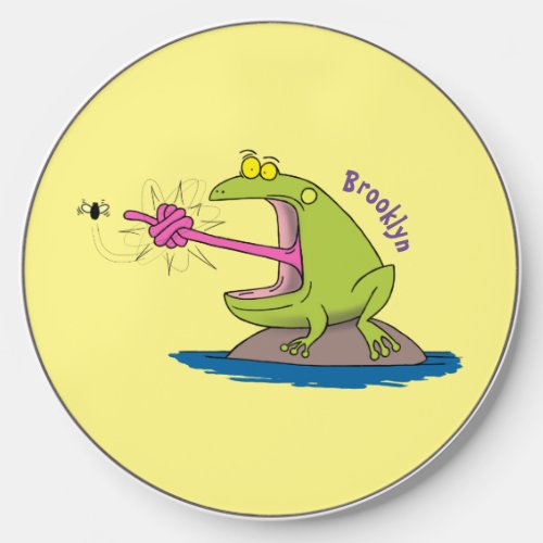 Funny frog and fly cartoon wireless charger 