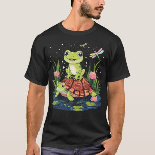 Funny Frog And Turtle Dragonfly T-Shirt