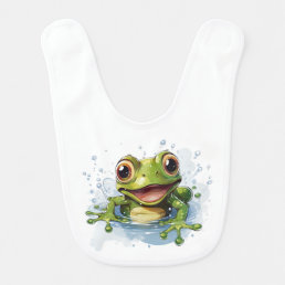 Funny frog baby bib