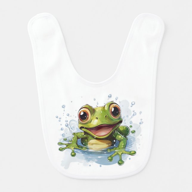 Funny frog baby bib (Front)