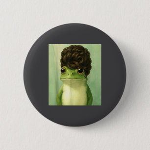 Funny Frog Beehive Bob Haircut Meme  Button