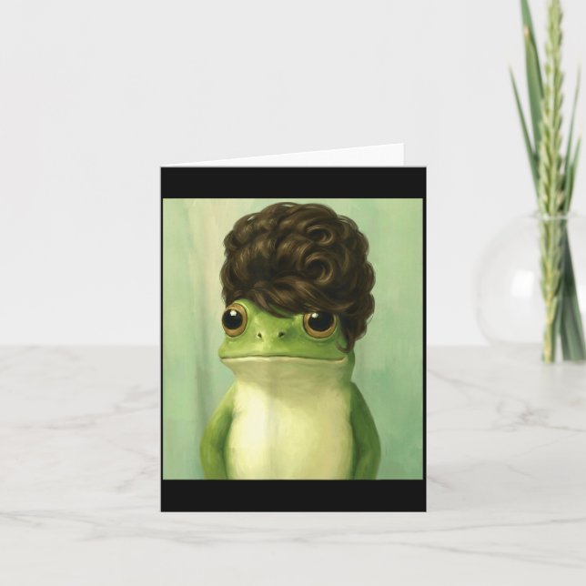 Funny Frog Beehive Bob Haircut Meme  Card (Front)