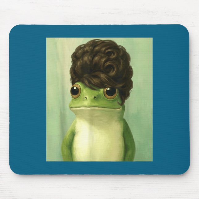Funny Frog Beehive Bob Haircut Meme  Mouse Pad (Front)