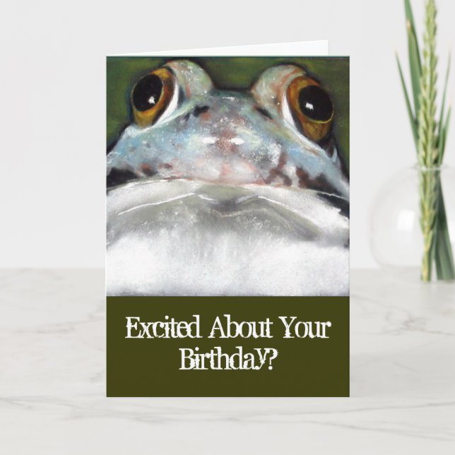 Funny Frog, Birthday Card: Original Art Card (Front)