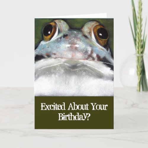 Funny Frog Birthday Card Original Art Card