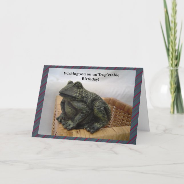 Funny Frog Birthday Greeting Card (Front)