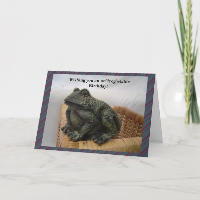 Funny Frog Birthday Greeting Card (Front)