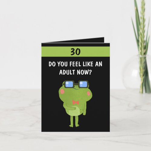 Funny Frog Black Custom Son 30th Birthday Card