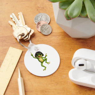 Funny Frog Bob Haircut Meme for Men Keychain