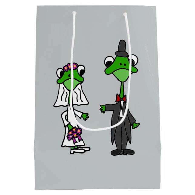 Funny Frog Bride and Groom Gift Bag (Back)