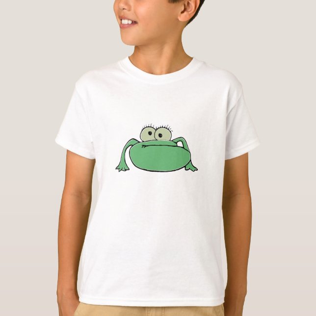 Funny frog cartoon drawing motif pattern T-Shirt (Front)