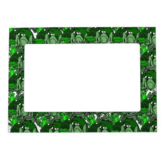 Funny Frog Cartoon Magnetic Frame (Front)