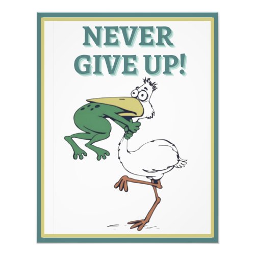 Funny Frog Choking Bird Inspirational Poster