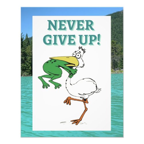 Funny Frog Choking Bird Inspirational Poster