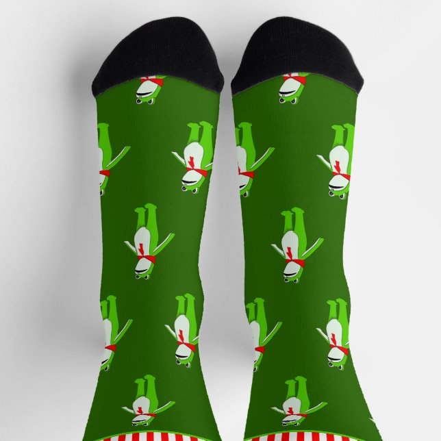 Funny Frog Christmas Holiday Socks (Top)
